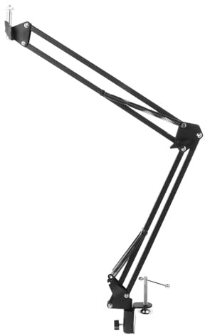 JOINPAYA Soporte para Webcam de Escritorio con Abrazadera Metálica Brazo Ajustable con Doble Resorte de Suspensión Brazo Articulado para Estudio y Videollamadas