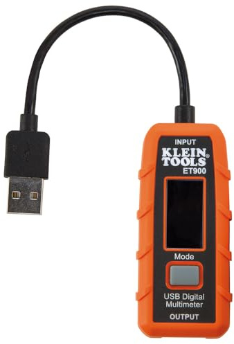 Klein Tools ET900 | Multimètre USB-Type A digital portable | Mesure tension, courant, capacité, énergie et résistance