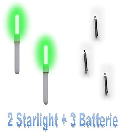 Gema Starlight Elettronico Verde LED 4.5mm Kit 2 Stralight + 3 Batterie Pesca Galleggiante Notte Luce Surf Casting