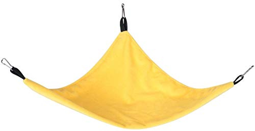 Pssopp Petit hamac pour Animaux de Compagnie Triangle pour Animaux de Compagnie Hamac Cendrier Accessoires pour Hamster Écureuil Planeur de Sucre Souris Cochon d'Inde Souris Rats Oiseaux(Jaune)