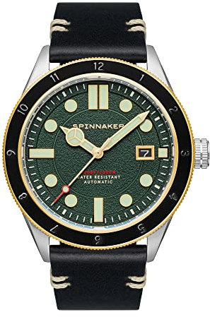 Spinnaker Herren 43mm Cahill 300 Automatik Forest Green Watch mit echtem Lederband SP-5096-03