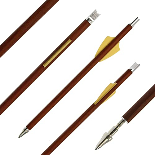 BSW - BogenSportWelt 6er Pack - Carbonbolzen in Holzoptik - 7,5 Zoll - handgefertigt - für Cobra System Adder, R9, R10 - Armbrustbolzen (Gelb)
