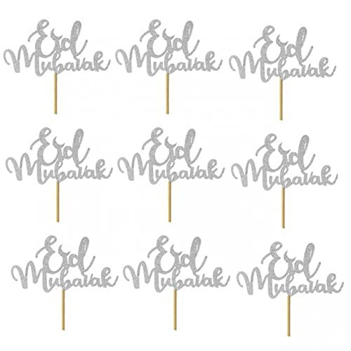 10 Pcs Glitzer Eid Mubarak Cupcake Topper Ramadan Kareem Party Dekorationen Kuchen Topper Islamische Muslimische Partyzubehör
