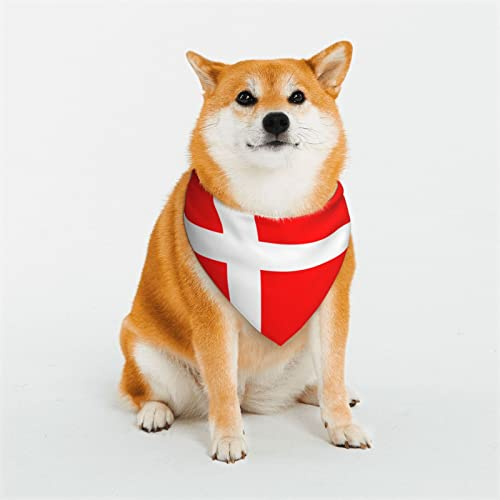 Dänemark Hundehalstuch, dänische Flagge, weich und atmungsaktiv, Dreieckstuch für große Hunde, mittelgroße und kleine Hunde, Katzen