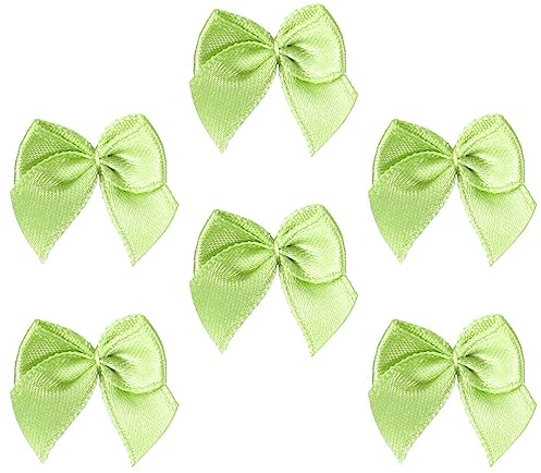COHEALI 100stücke Schleifen Aus Bändern Blumen Handgefertigte Haarschleifen Zubehör Kleine Frische Muster Geschenkdekoration Hellgrün