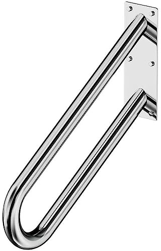 NUACOS Handrail for 1-3 Step Stairs,Wall Mounted Stair Railing Stainless Steel U-Shaped Handrails for Indoor Outdoor Steps Hand Railing,Sliver U,50cm/20in
