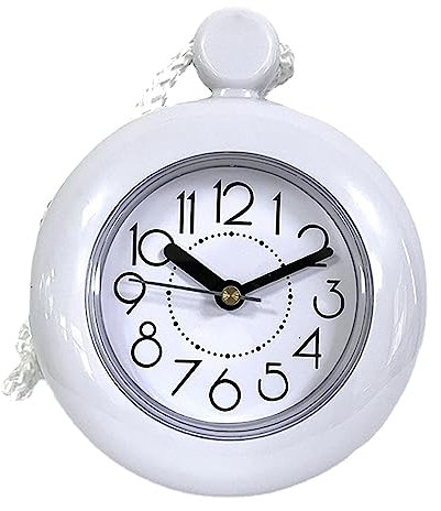 Horloge murale à suspendre pour salle de bain, douche, moderne, petite horloge, silencieuse, vintage, non décorative, décoration de cuisine, tnw292