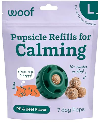 WOOF Pupsicle Refill Pops for Calming - Long-Lasting Refills for The Pupsicle Toy to Promote Calm - Calming Dog Treats - Magnesium for Dogs- Large Pops - 7 Count