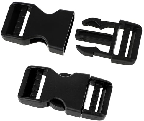 WLLHYF 2 Pack 1 Buckle, Plastic Adjustable e-Shaped Buckle Snap Clips Clasps Fasteners, Quick Side Release Strap Replacement Buckle for Backpack Fanny Pack Parachute