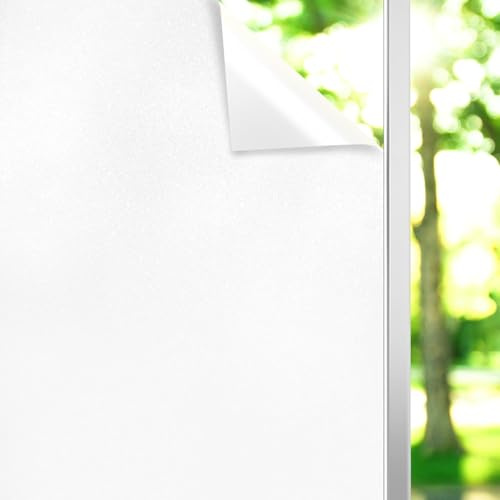 DIFIT Fensterfolie Blickdicht, Funkelnde Milchglasfolie, 30x200cm | Mattweiße Sichtschutzfolie Fenster, Statische Haftung, Ohne Kleber, UV-Schutz, Abnehmbar, für Zuhause, Schlafzimmer und Büro