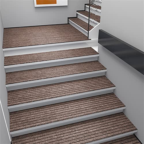 ASHILD 14 Stück rutschfeste Teppich-Treppenstufen, Sicherheitsteppich für den Haushalt, Rutschfester Innenläufer, Schallschutz-Teppich mit wiederverwendbarem Klebstoff, für ältere Kinder und Hausti