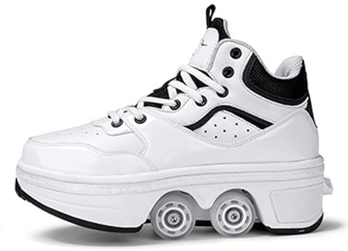 PacuM Deformation Roller Schuhe Einziehbare Skate Schuhe, die in Rollerskates Outdoor Parkour Schuhe mit Rädern verwandeln Skates Rollerskate Rad Schuhe,40