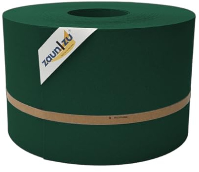 zaun|zu® Premium 50m Rolle Sichtschutzstreifen | genarbte Oberfläche | Lederstruktur | PP für Doppelstabmatten UV-beständiger Sichtschutz | Zaunblende | Made in Germany Grün, 50m