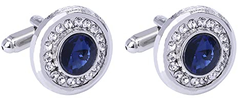 Schmuck Manschettenknöpfe für Herren, Roségold, Kristall, Hemden, Manschettenknöpfe, Business, formelle Anlässe, runde dekorative Schnallen ()