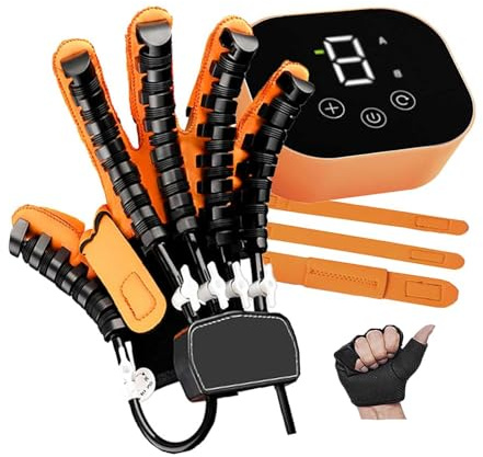 GERAZAHO Guantes de rehabilitación robótica versión actualizada,hemiplejía y accidente cerebrovascular órtesis de Dedo,Equipo de Entrenamiento para aliviar calambres