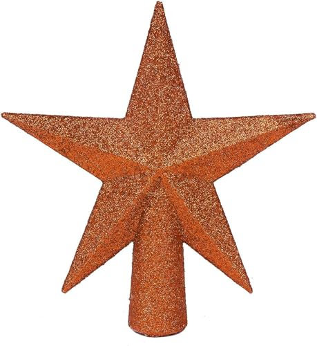 YYCRAFT Decoración navideña con estrella para árbol de Navidad, 10 cm, color naranja