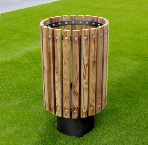 Suinga Papelera Moncayo Fabricada en Madera, inluye una Tapa para Proteger de olores y Entrada de Agua, 75x40x40 cm