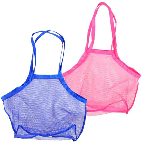 VICASKY 6stücke Große Mesh Strandtaschen Atmungsaktive Netztaschen Für Muscheln Und Spielzeug Für Sammeln Von Schätzen Am Strand Und Tragbar Und Langlebig
