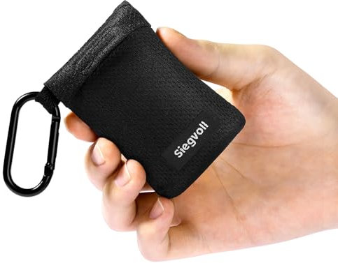 Siegvoll Picknickfiltar bärbar med praktisk karbinhake, ultralätt, ultratunn, strandmattor för strand, picknick, camping och vandring (svart, 1 personer)