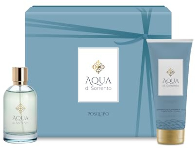 AQUA DI SORRENTO | Posillipo, Confezione Regalo, Profumo Donna da 100ml + Gel Doccia 200ml, Fragranza Aromatica e Legnosa