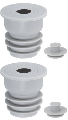 sourcing map 2Pcs Drain Pipe Seal Ring, Silicone Ring Washing Machine Sealing Plug, Anti-Odor Floor Drain Plug Sewer Pipe Seal Ring Sealing Covers with Plugs for 35-40mm PVC Drainage Pipe, Gray