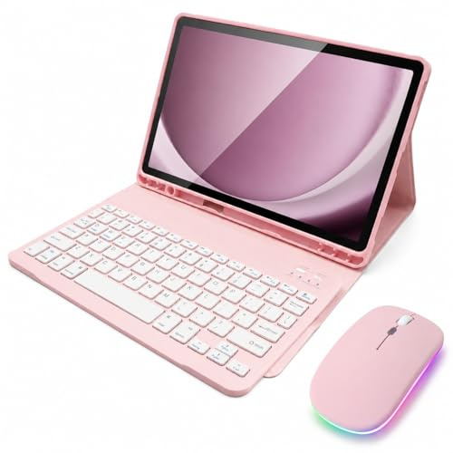HLTOOP Keyboard Case for Amazon Kindle Fire HD 10 & 10 Plus (13th/11th Generation, 2023/2021), Detachable Bluetooth Keyboard, Pencil Holder,Pink