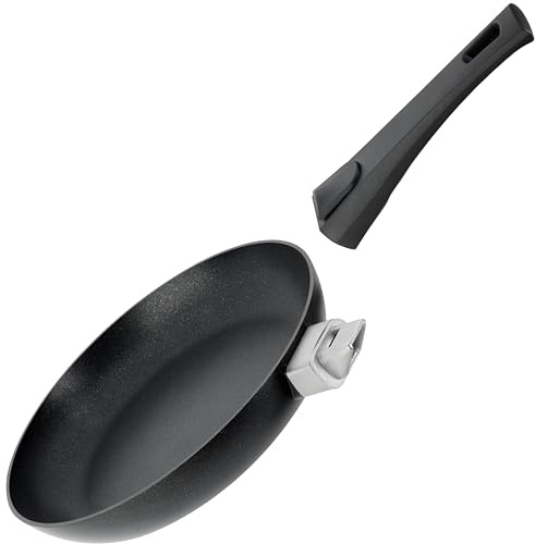 SCANPAN Urban Pan 24 cm with Removable Handle Frying Pan 4 cm High Space-Saving Pan Induction, Ceramic & Gas Hobs Durable Non-Stick Coating Oven Safe Easy Cleaning
