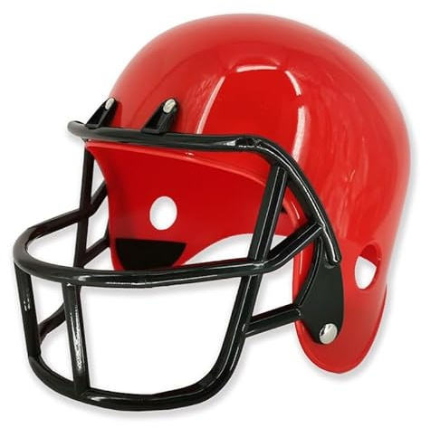 American Football Helmet Replica, Adult Costume Prop Sports Theme, Multi | Sturdy plastic protective look shell, ideal for sports themes and stag parties, lightweight gridiron display model