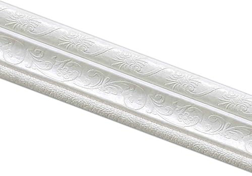 CXGBQSJ Sockelleiste Selbstklebend 3D 8cm x 2,3m Wandabschlussleiste zum Aufkleben, Dekorative Leistenfolie für Arbeitsplatten und Fliesenspiegel,Weiß