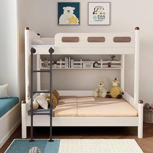 LIUWOPA Scaletta nera per letto a castello, montaggio a parete, in metallo, per casa, soppalco, ingresso, scaletta in ferro battuto, cantina, finestra, pozzo, scala per dormitorio, camper (155 cm)