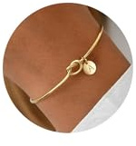 Turandoss Valentinstag Geschenke für Sie - 14K Gold Vergoldete Armband Damen Verstellbare Charm Armband mit Buchstaben A Personalisiert Valentinstag Geschenke Freundin Frauen Mädchen