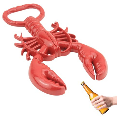 RLMVGBX Lobster Shaped Stainless Steel Bottle Opener, Magnetic Novelty Beer Soda Opener, Unique Kitchen Bar Accessories Gift for Men Women