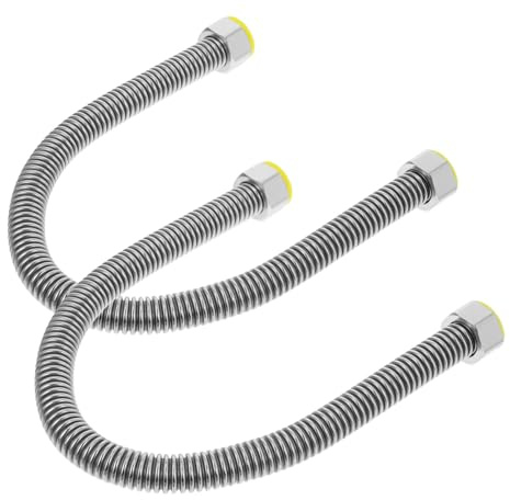 WOONEKY 2 Pièces soufflet en acier inoxydable conduite de tuyau d'adoucisseur d'eau conduite flexible de chauffe-eau tuyau d'eau flexible acier inoxydable 304 Couleur Aléatoire