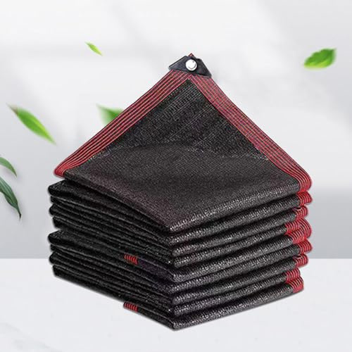 Malla de sombra de alta calidad para plantas, cubierta de malla transpirable para invernadero, jardín, pabellón, patio, césped, pérgola, balcón, color negro, 4 x 5 m, aislamiento térmico