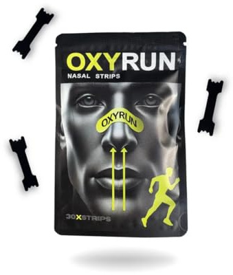 OXYRUN 30 Tiras Nasales – Dilatador Nasal – Tiras Nasales Deportivas – Tiras Nasales Antironquidos – Tiritas Nariz Respirar – Respirar Mejor Por La Nariz – Nose Strips – Nasal Strips (negro)