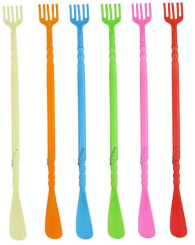 UKCOCO 6piezas Calzadores De Mano Multifunción Con Rascador De Espalda Masajeador Práctico Para Zapatos Diseño Duradero y Ligero Accesorios Para Ayudar Poner Zapatos Cómodamente