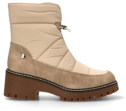 Etika Botas Militares de Plataforma para Mujer, Botín Acolchado con Suela Track, Tacón de 6cm y Cierre con Cremallera, Modelo 11117 Hielo - 38