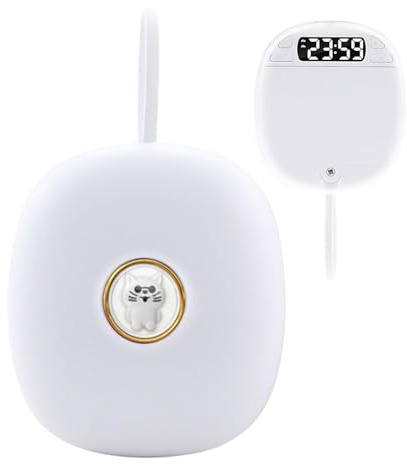 Reloj Silencioso Digital: Alarma De Vibración De 3,66 X 4,13 X 1 | 34 Pulgadas Para Personas Que Duermen Mucho, Agitador De Cama Con Lindo Diseño De Gato, De Despertador Con Batería Ruidosa