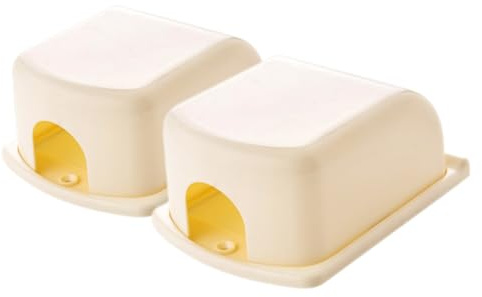 Milisten Cubierta de Enchufe de Seguridad Beige Abs 2 Piezas para Baños y Lugares Interiores, Resistente y Evita Apertura Accidental