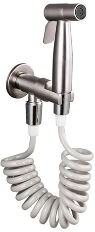 Ducha Bidet de Mano Kit de rociador bidé acero inoxidable. Grifo ajustable for inodoro pared con manguera 2 metros. Juego grifo for lavadora