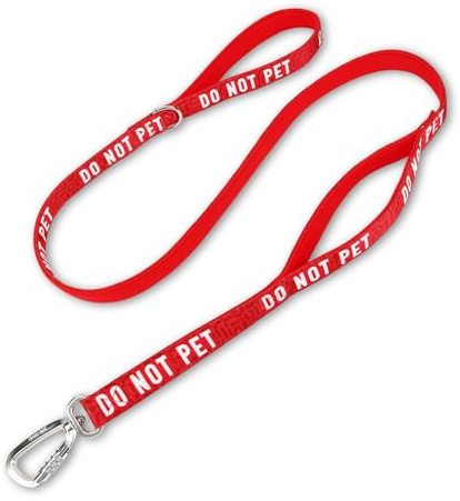 Twiggy Tags DO NOT PET Padded Lead with Extra Handle | Strong Dog Lead with Close Control Lead | Reflective, Locking Carabiner, Durable & Comfortable | All Dog Breeds | Friendly Awareness | 1.5m