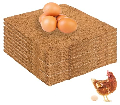 10 stycken kycklinghönsunderlägg: 30 x 30 cm hönshjul inlägg, återanvändbara revmattor, kycklingfön kokosmatta tillbehör för att skydda hönshus och ägg