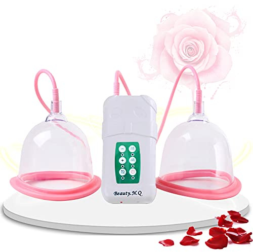 KKVUIIFF Dispositivo de aumento de senos con doble vaso, ventosas para el aumento rápido del pecho, pechos de silicona, ampliador de pecho, funciona con USB (copa AB)