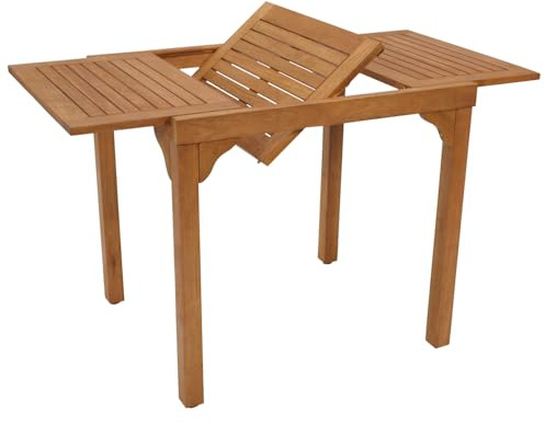 DEGAMO Balkontisch Ausziehtisch Rio 80/120x70,5cm, ausziehbar, Eukalyptus Holz braun geölt, Outdoor