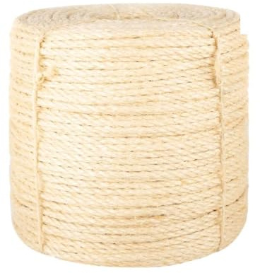Genérico Cuerda 100% sisal 6 mm 25 m, Sogas y Cuerdas metálicas Marrón