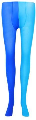 LUOEM Strumpfhosen mehrfarbig Damen Mode Splice Kniestrümpfe Party Kostüm Strümpfe, Lake Blau And Königsblau, Einheitsgröße | Ab Splice Design, Gute Elastizität für die Meisten Frauen, Ideal für Partykleidung, Alltag und Besondere Anlässe