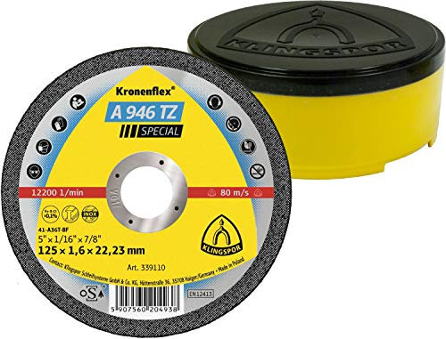 KLINGSPOR KLI-339112 339112 A 946 TZ Lot de 25 disques à tronçonner 180 x 1,6 x 22,23 mm