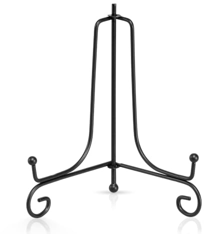 Tincogo (2 pack) Iron Display Stand, Black Iron Easel Plate Display Photo Holder Stand, Displays Picture Frames,Decorative Plates, Tablets and Art 6 Inch