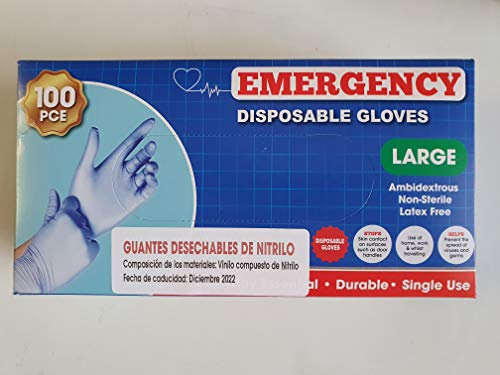 Guantes desechables de nitrilo PMS colour azul T- L, guantes de nitrilo estériles, 100 pcs/caja