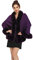 ZLYC Hiver Femme Fausse Fourrure Cape Chaud Tricoté Ponchos Mariage Châles(Violet)